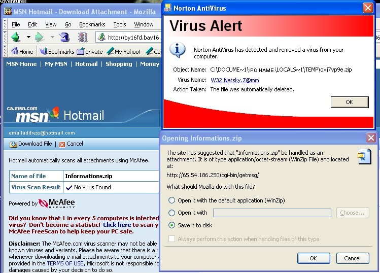 Hotmail\McAfee's Bogus Relationship